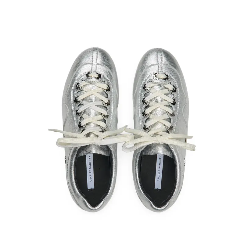 Cecilie Bahnsen CBBlaise Flower-embellished Leather “Silver” (FTW30004 BLAISE SILVE)