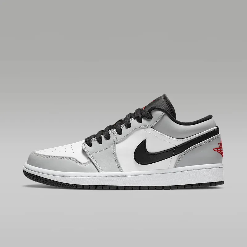 Jordan 1 Low Light Smoke Grey Light Solar Flare Heather/White-Black-Gym Red (553558-030)