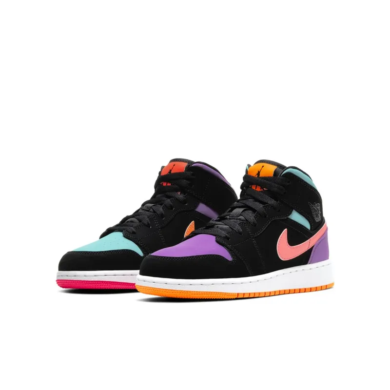 Jordan 1 Mid Multi-Color (GS) Black/Multi-Color (554725 083)