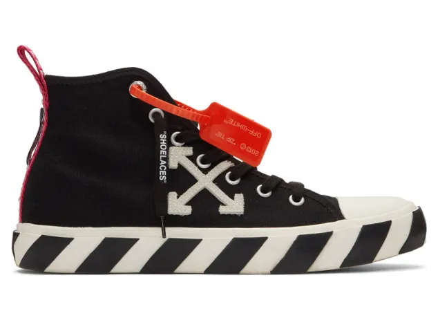 Off-White Black and White Arrows Mid-Top Sneakers (OMIA119S20D330381001)