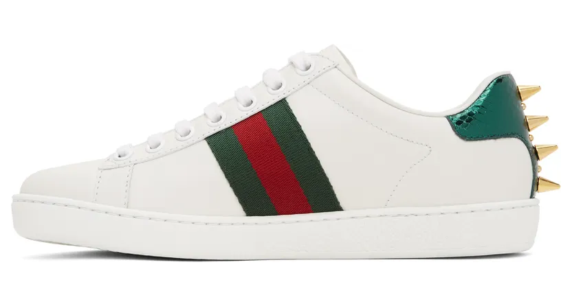 Gucci White Pearl Stud New Ace Sneakers (431887 02JP0) (3)