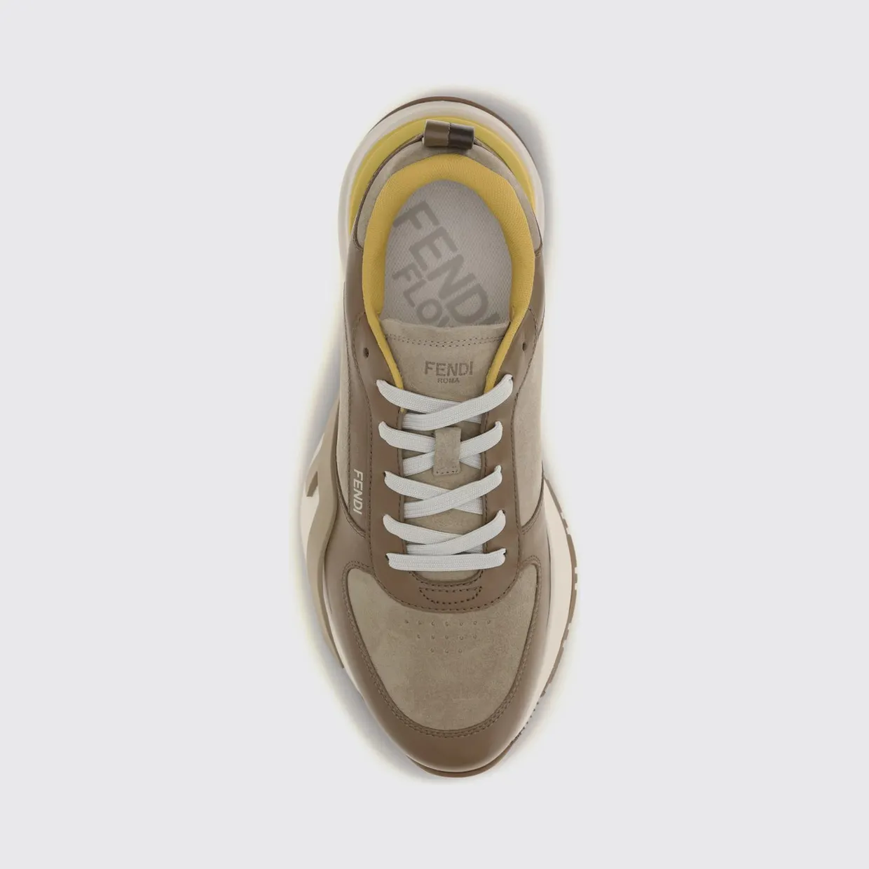 Fendi Flow Low-Top Sneakers in Suede and Smooth Calf Leather Brown (7E1925AY1WF1WPG) (3)