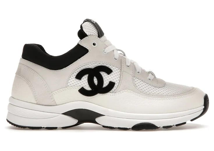 Chanel Low Top Trainer Suede White Black (W) (G38299 Y55720 K3846) (2)