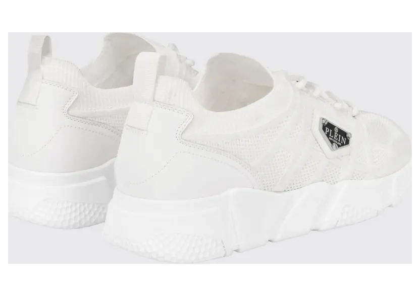 Philipp plein Low-Top Technical Mesh Sneakers with Elasticized Ankle White (UAFSUSC1076PTE003N01) (2)