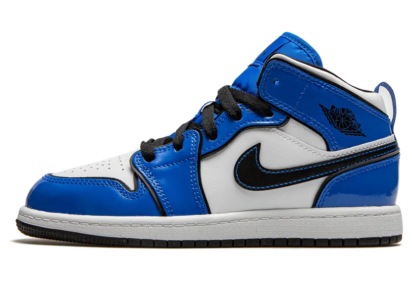 Jordan 1 Mid Signal Blue (PS) (BQ6932-402)