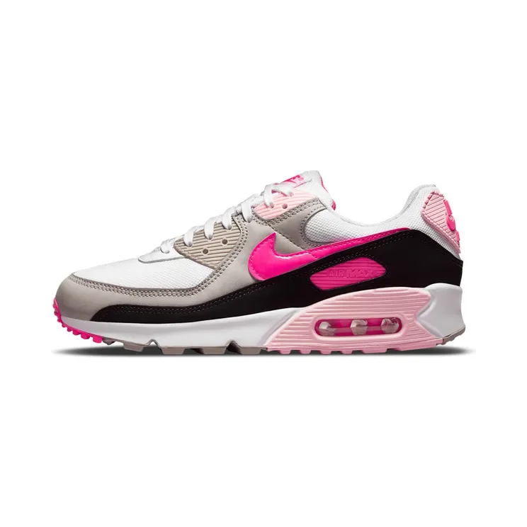 Nike Air Max 90 Rose Hot Pink (W) “White / Black / College Grey / Hyper Pink” (DM3051-100)