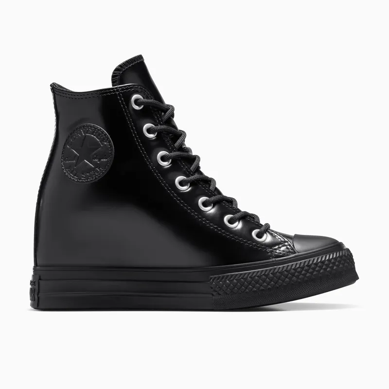 Converse Chuck Taylor All Star Wedge Platform Leather Black/Black/Black (A12827C)
