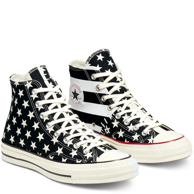 Converse Chuck 70 Archive Restructured Hi American Flag Black White Black/White-Egret (166425C)