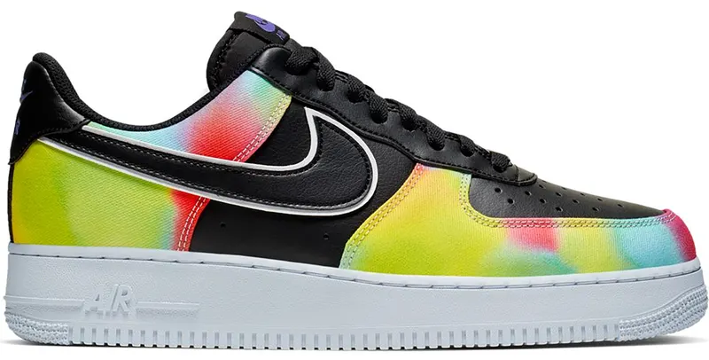 Nike Air Force 1 Low Tie-Dye Black Black/Multi-Color (CK0840-001)