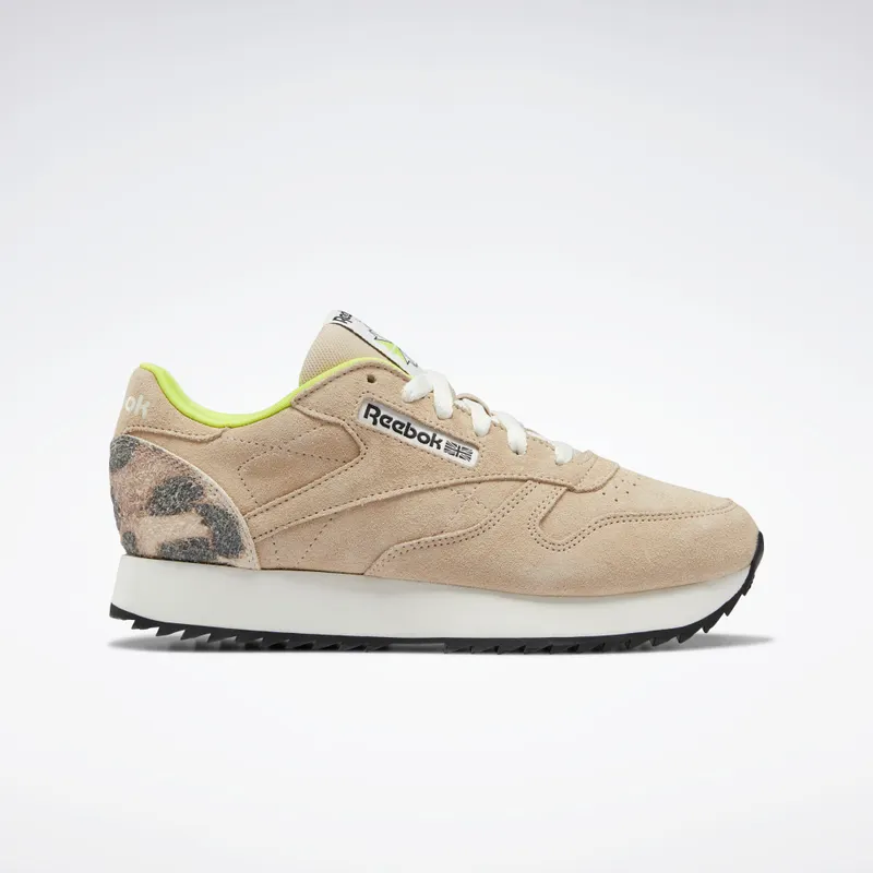 Reebok Classic Leather Ripple Schoenen Modern Beige / Chalk / Acid Yellow