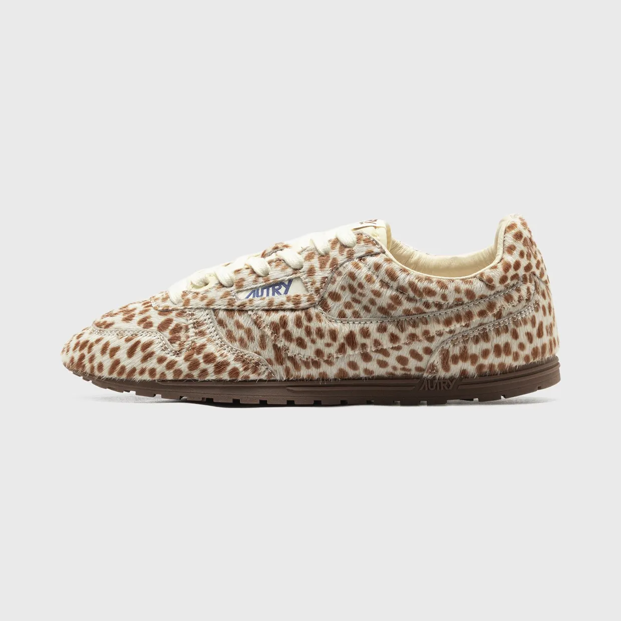 Autry Windspin Low Animal Print Pony Hair Ivory Brown