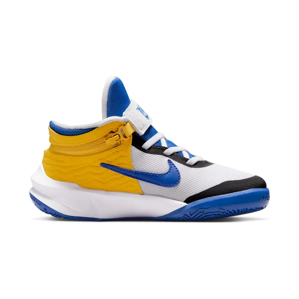 Nike Team Hustle D 10 FlyEase White Yellow Ochre Game Royal (DZ2761-141)