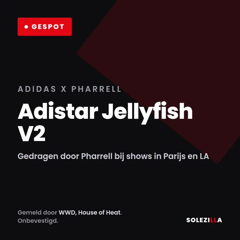 Pharrell draagt een ongeziene adidas — en iedereen denkt aan een Jellyfish V2