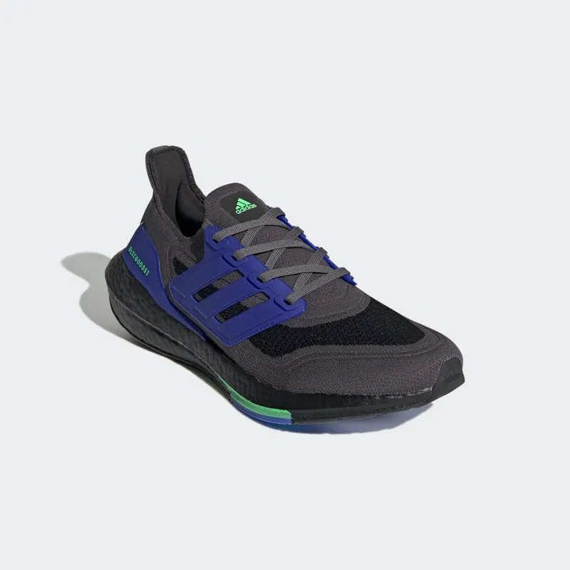 adidas Ultraboost 21 Grey Five / Core Black / Screaming Green (S23871)