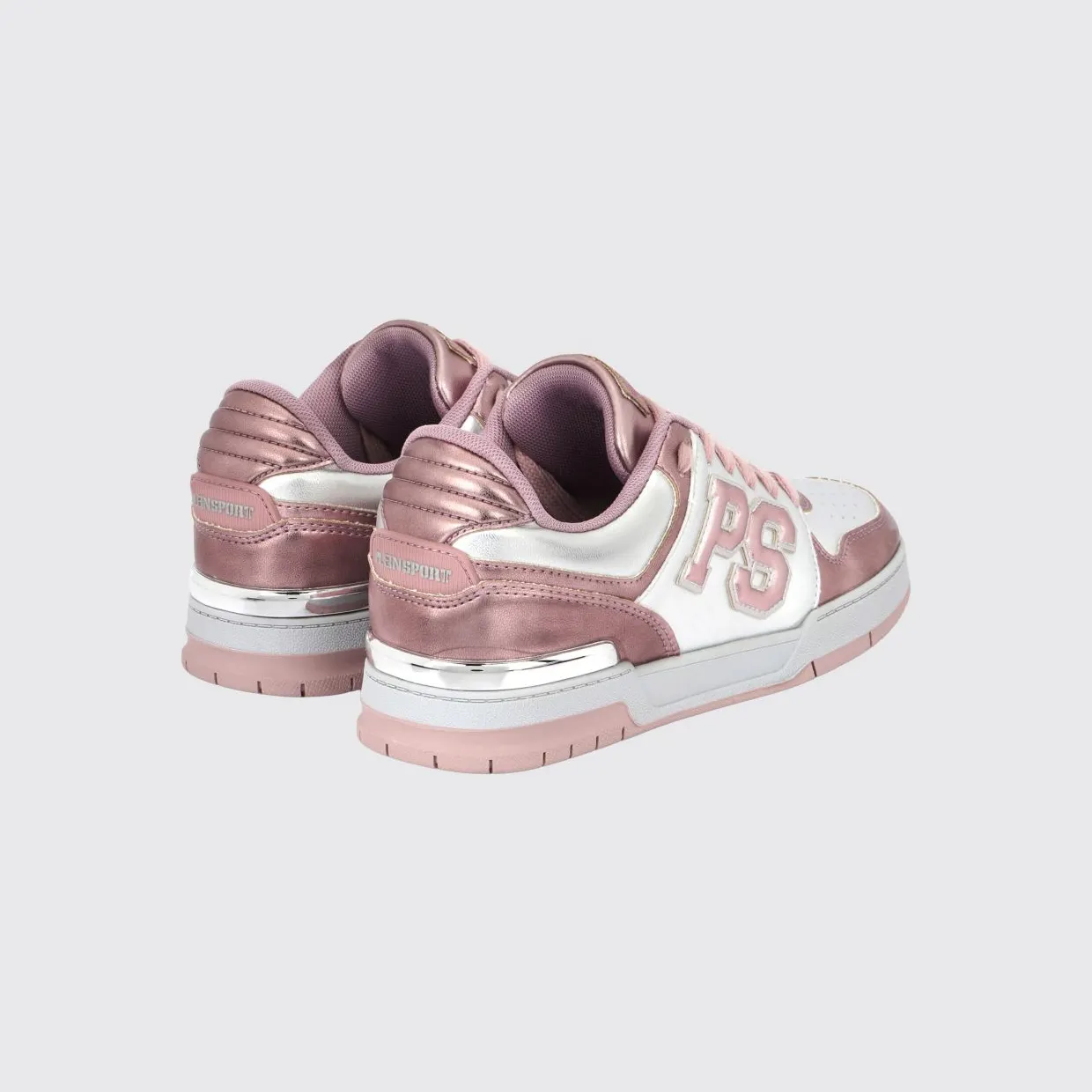Plein Sport Viper II Laminated Leather Sneakers Pink (FAESWSC2772SLE004N0370) (2)