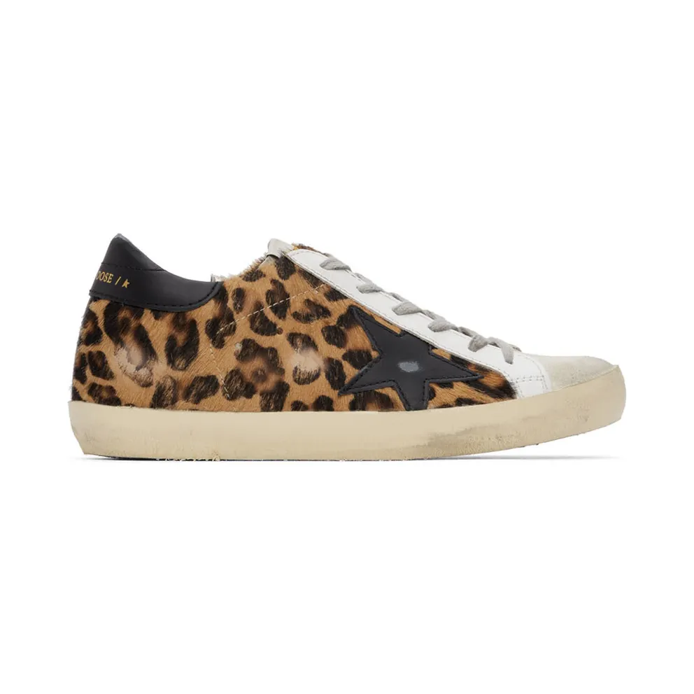 Golden Goose White & Brown Pony Hair Super-Star Classic (GWF00101.F000565.80189)