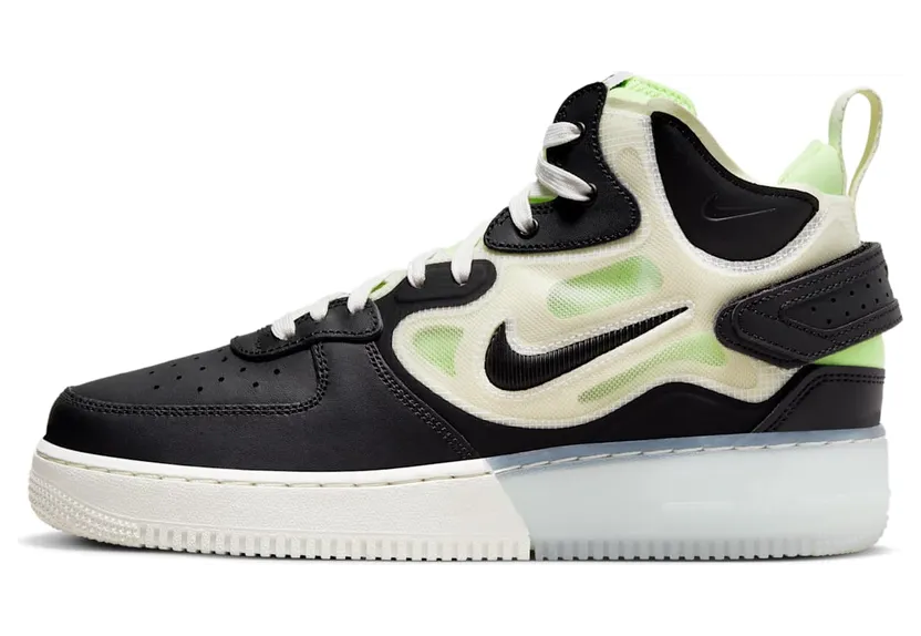 Nike Air Force 1 React Mid Black Sail Ghost Green (DQ1872-100)