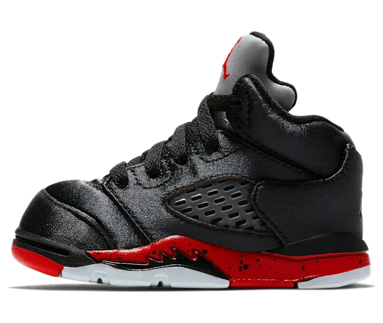 Air Jordan 5 Retro TD ‘Satin Bred’ Black/University Red (440890-006)