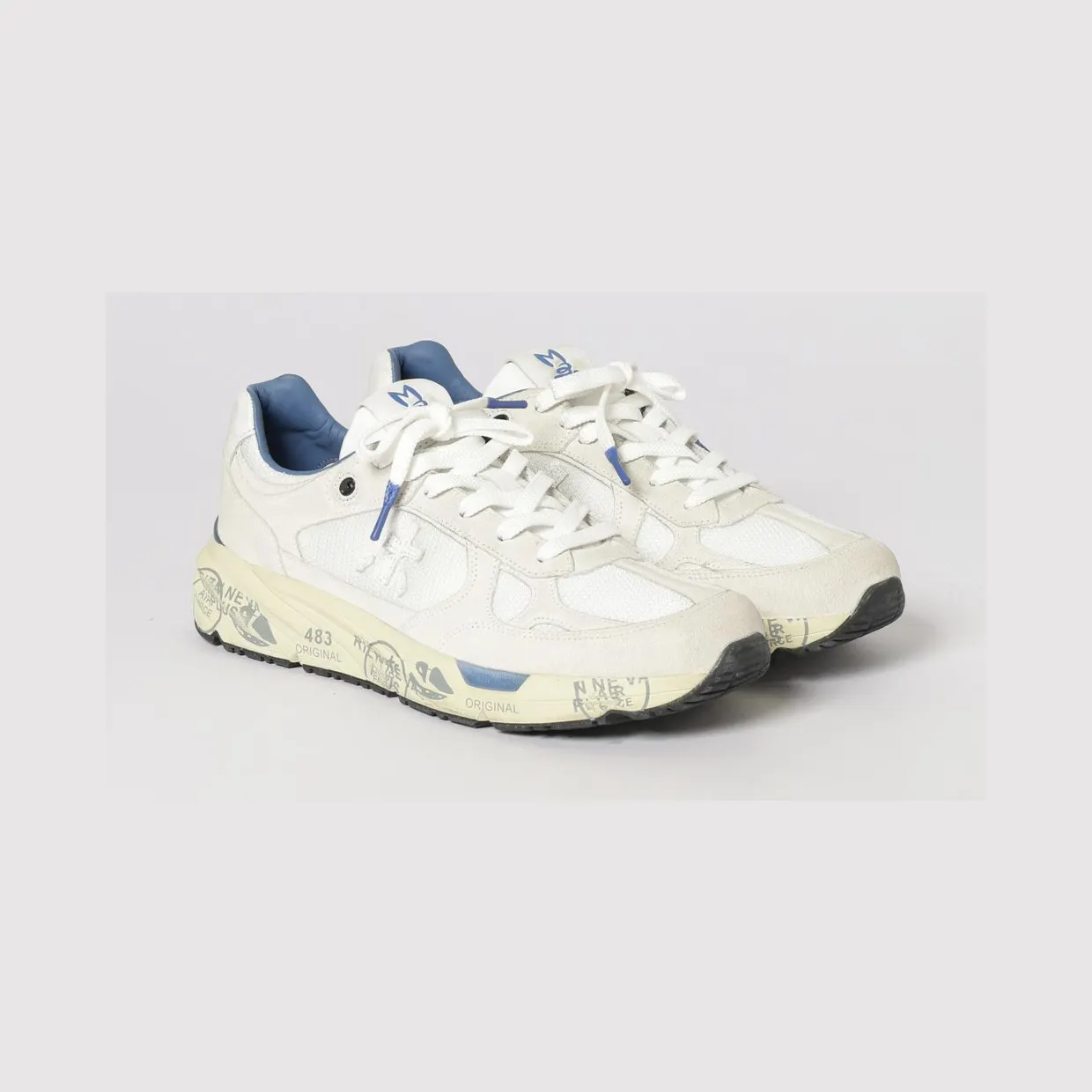 Premiata Mase Suede and Canvas Sneakers White (MASE258019)