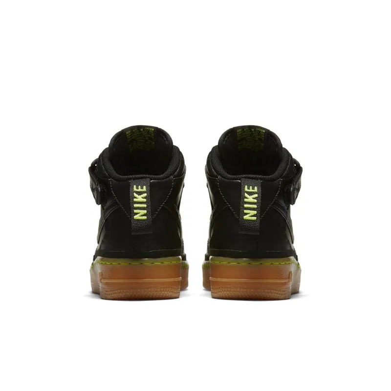 Nike Air Force 1 Mid Black Gum Volt (GS) Black/Black-Gum Light Brown-Volt (820342-004)