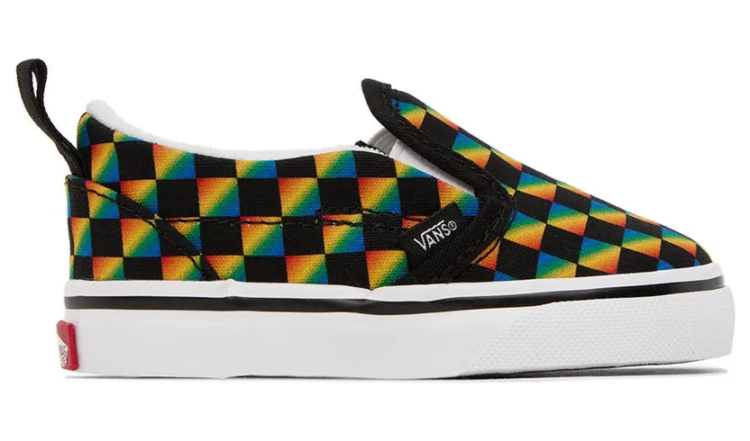 Vans Baby Multicolor Checkerboard Slip-On V Sneakers (VN0A5EFKBLK)