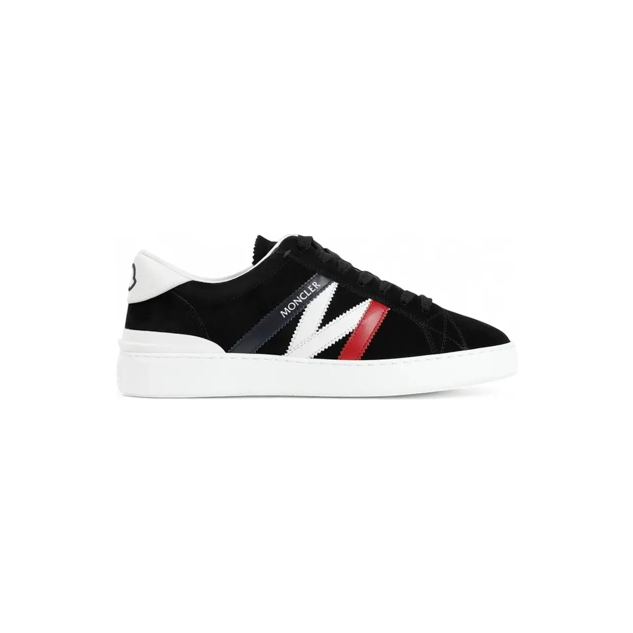 Moncler Monaco Low Suede Black White Red (4M00290-M2923P90)