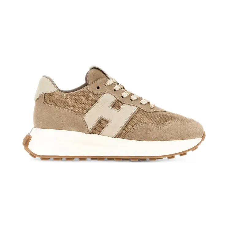 Hogan H641 logo-patch sneakers – Beige (HXW6410EH41VFX)