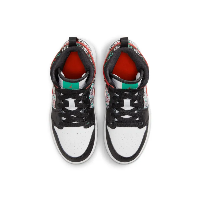 Jordan Air Jordan 1 Mid “Black/Fire Red/White/Malachite” (DM1210-150)