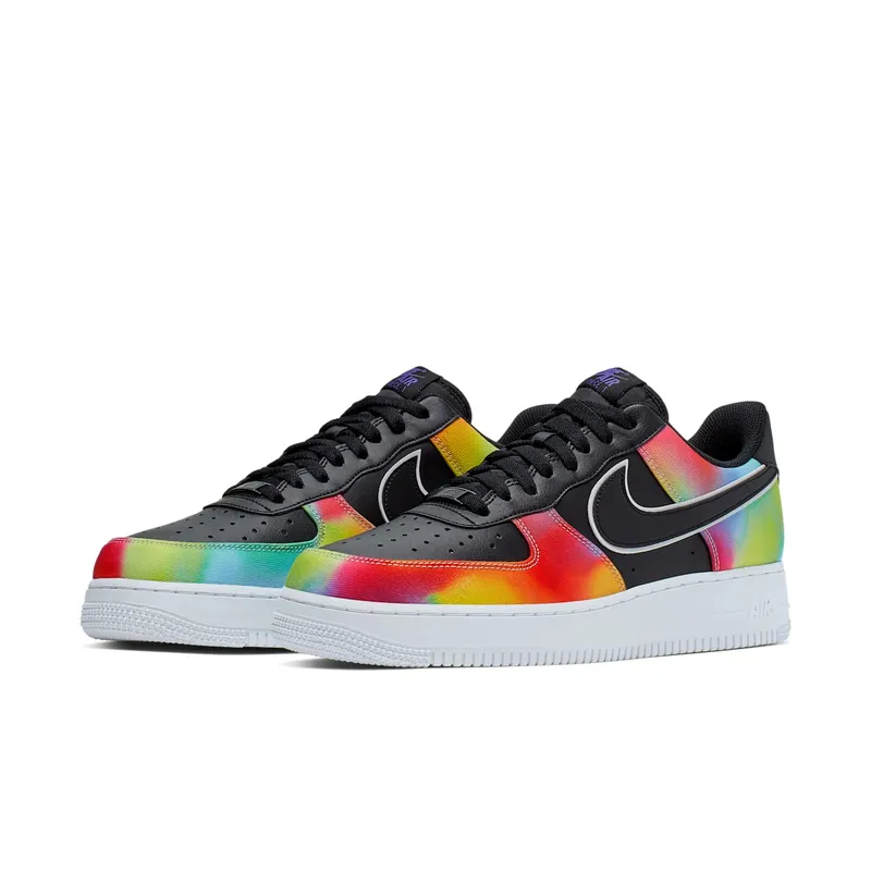 Nike Air Force 1 Low Tie-Dye Black Black/Multi-Color (CK0840-001)