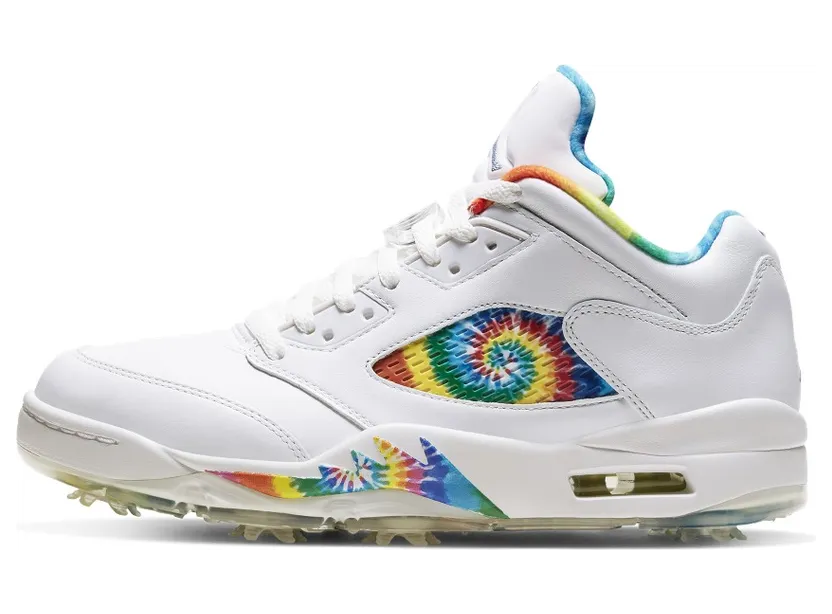 Air Jordan 5 Low Golf ‘Peace, Love, and Golf’ Summit White/Deep Royal/Indigo Fog/Lemon Venom (CW4205-100)
