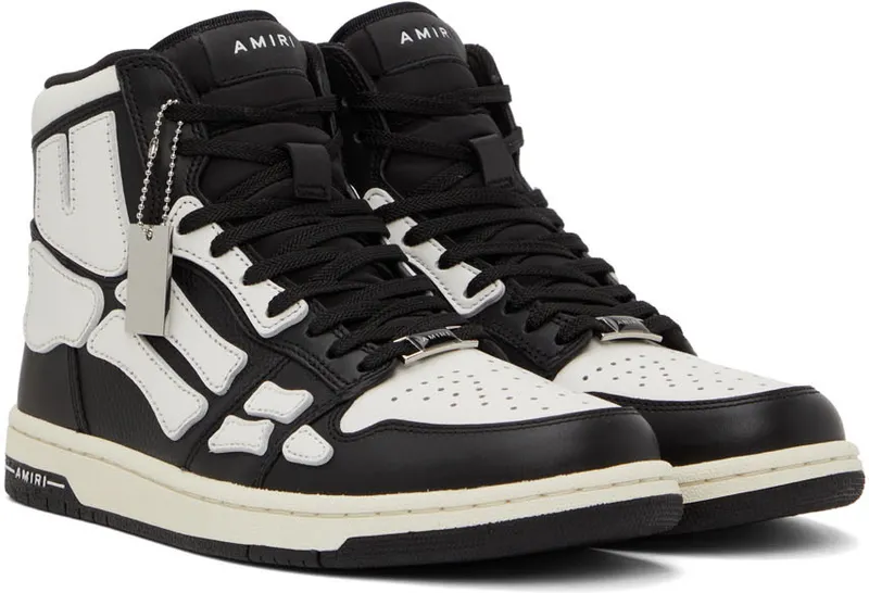AMIRI Black & White Skel High Top Sneakers (PF22WFS002-004)