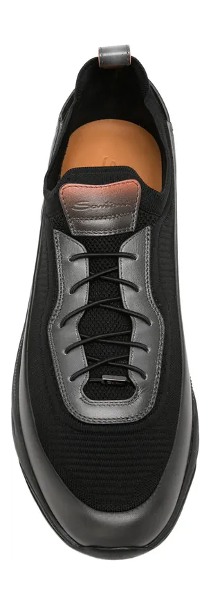 Santoni Panelled Low-top “Black” (MBIO22262NERT NUCG62) (4)