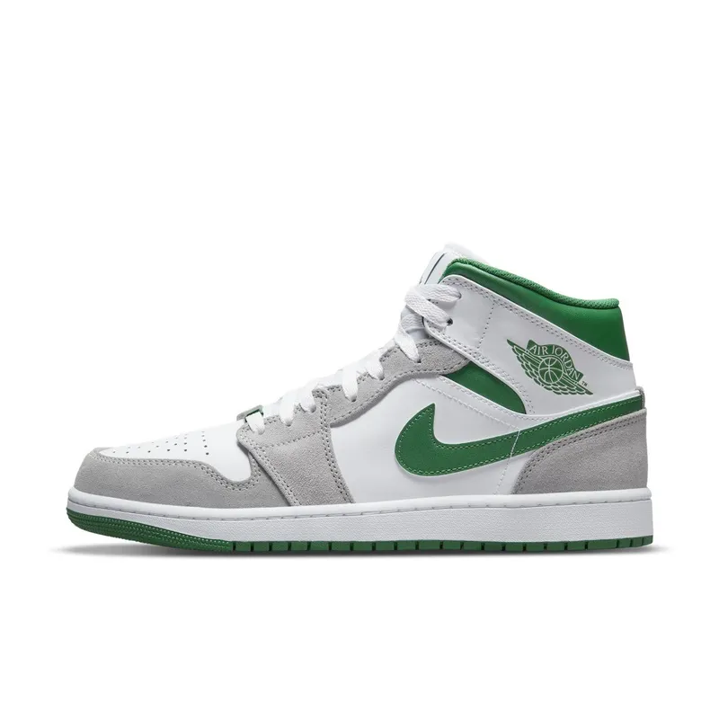 Air Jordan 1 Mid SE White Pine Green Smoke Grey (GS) (DC7294-103)