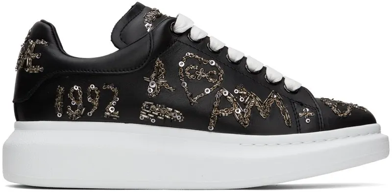 Alexander McQueen Black Tree Graffiti 1081 BLACK/SILVER (711146WICEA)