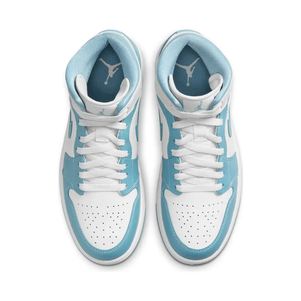 Jordan 1 Mid UNC (2022) (W) – “White / Worn Blue / Sail” (BQ6472-141)