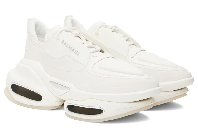 Balmain White B-Bold Sneakers (XM1VI277TRPN) (4)