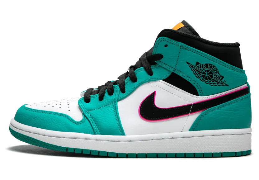 Air Jordan 1 Mid SE ‘South Beach’ Turbo Green/Black-Hyper Pink-Orange Peel (852542-306)