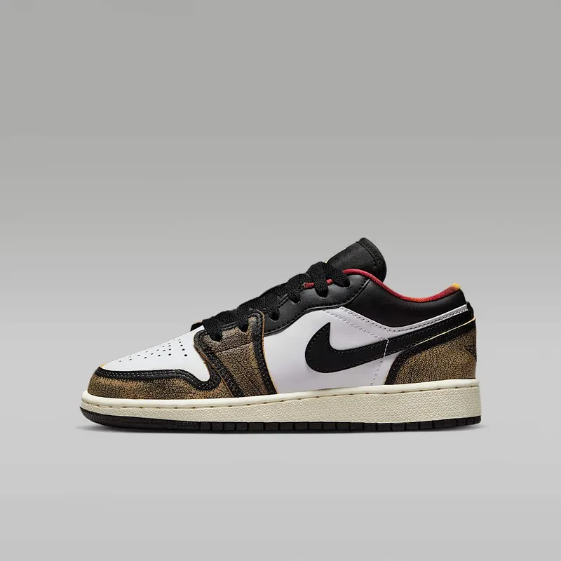 Air Jordan 1 Low SE GS Wear Away Yellow “Black / White / Sail / White Onyx” (DQ8421-001)