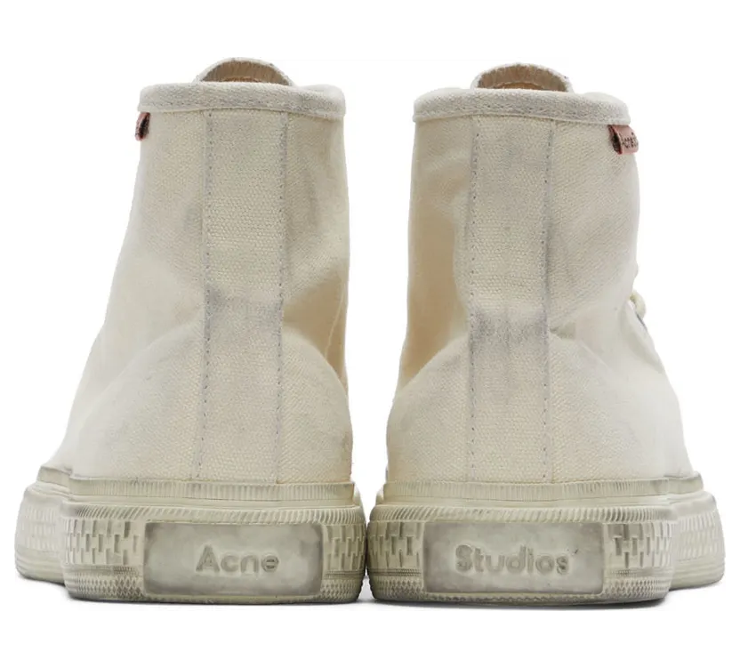 Acne Studios Black & Off-White Canvas High Top Sneakers (AD0481-) (2)