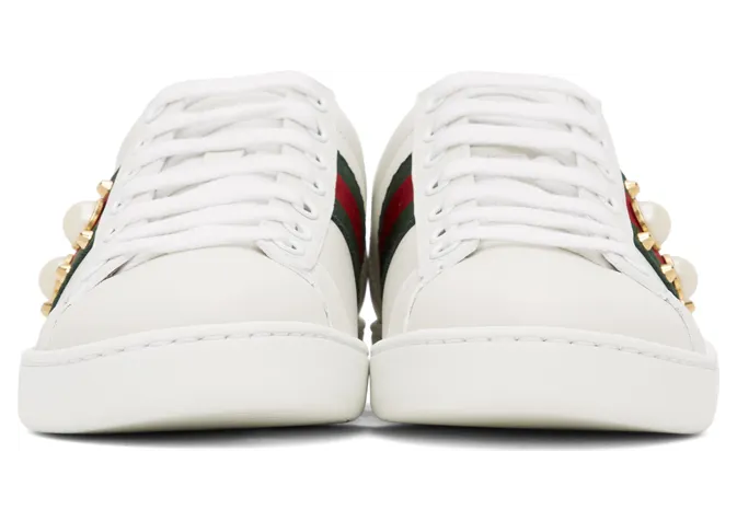 Gucci White Pearl Stud New Ace Sneakers (431887 02JP0) (2)