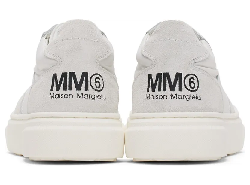 MM6 Maison Margiela Kids White & Grey Back Logo Sneakers (70340) (2)