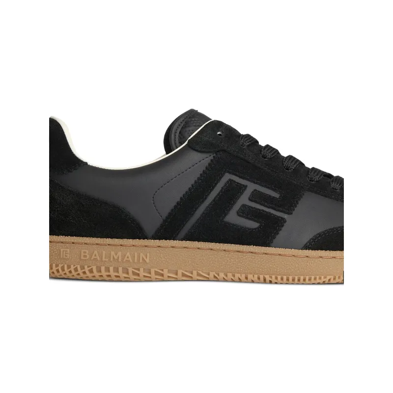 Balmain Swan Suede and Smooth Leather “Black” (HM1VI360 LBEW 0PA)