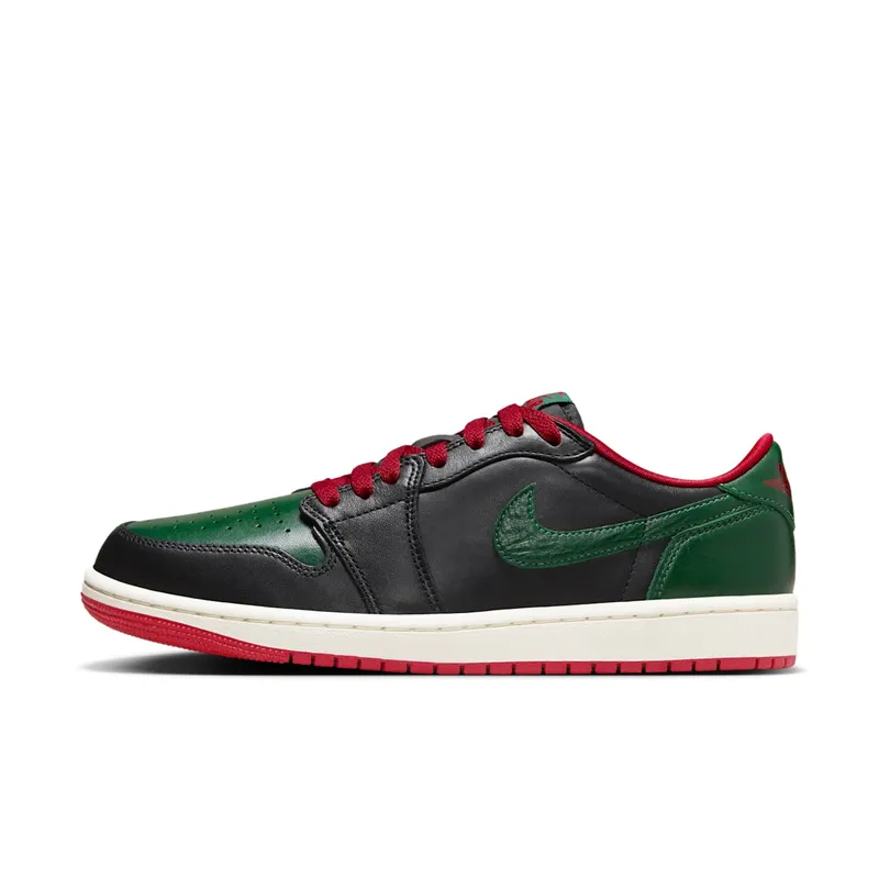 Air Jordan 1 Low OG ‘Black/Gorge Green’ Black/Varsity Red/Sail/Gorge Green (CZ0775-036)