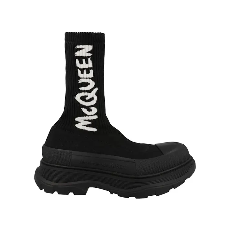 Alexander McQueen Graffiti Knit Tread Slick Boot Black (705671W4TV11070)