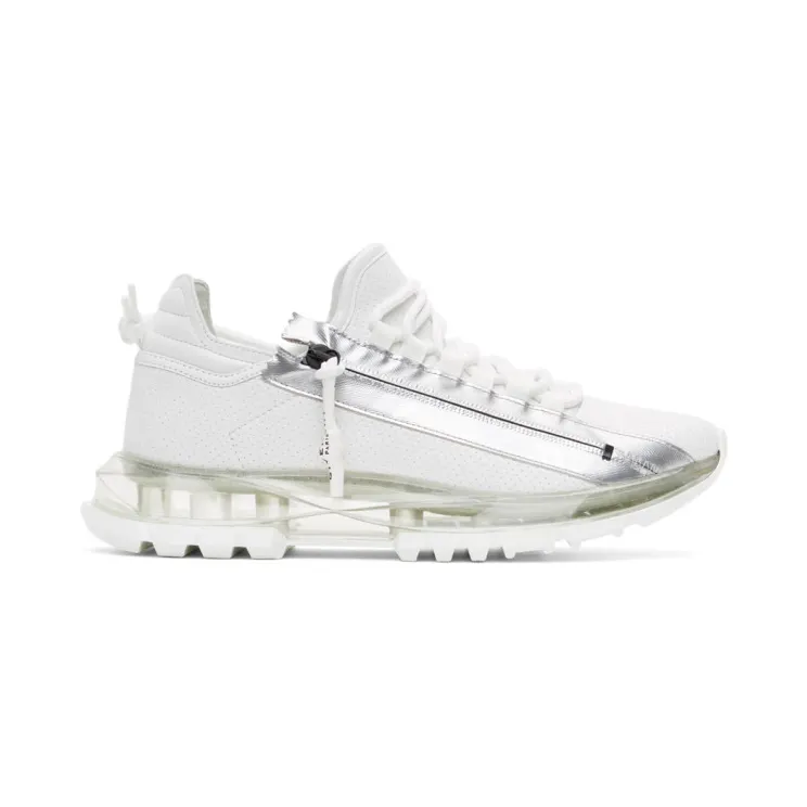 Givenchy White and Silver Spectre Low Runner Sneakers (BH003MH0TR)