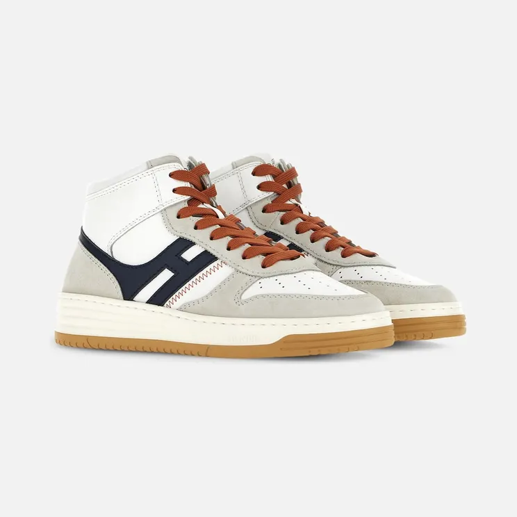 Sneakers Hogan H630 High Top White Grey Blue (HXM6300EU40ODZ736M)