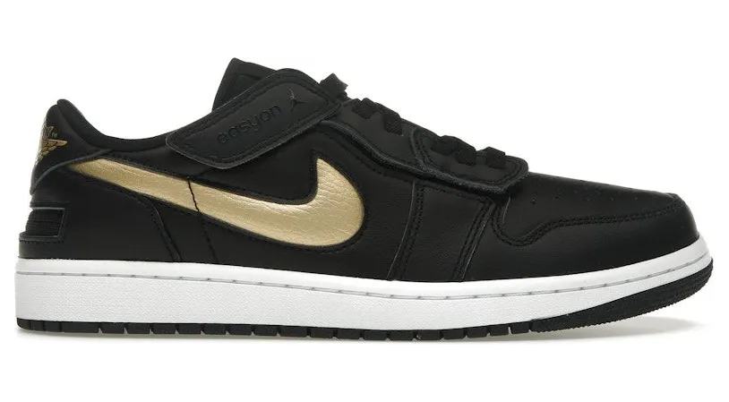 Jordan 1 Low FlyEase Black White Metallic Gold (DM1206-071)