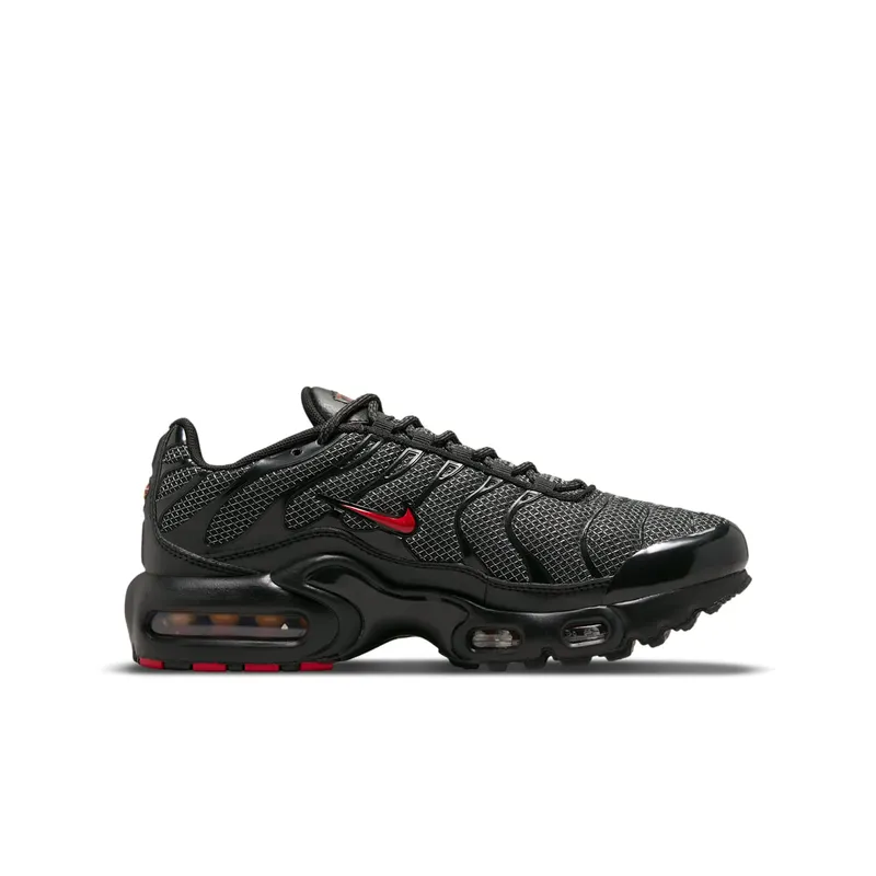 Nike Air Max Plus Black University Red Reflective Silver (GS) (DQ1104-001)