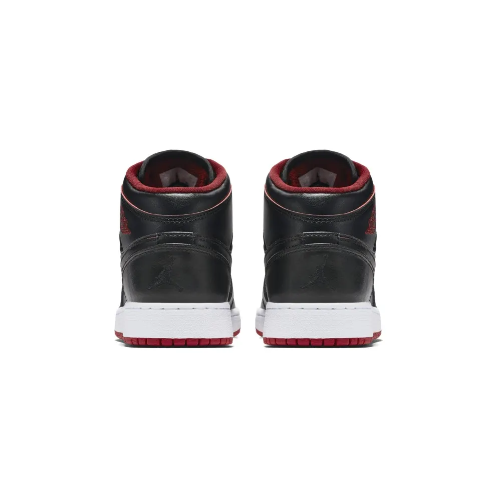 Jordan 1 Mid Lance Mountain Bred (GS) Black/White-Gym Red-Black (554725-028)