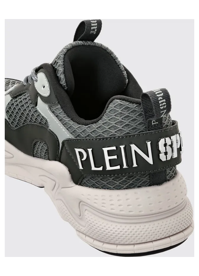 Plein Sport Track-King Leather And Mesh Sneakers Grey (FAESUSC0800STE003N1072) (2)